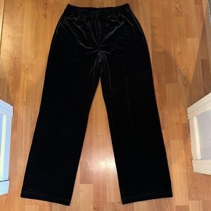 Black North Style velour straight leg pants